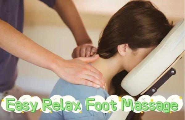 We have chair massage here, focusing on neck and shoulder massage