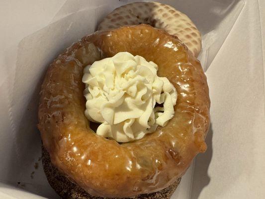 The Holy Cannoli donut- so delicious!!!! Light fluffy donut with a cannoli filling. So good