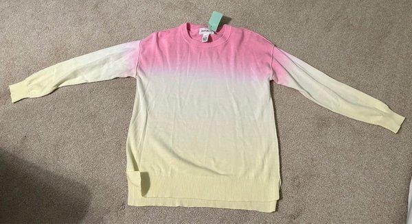 For The Republic Pink Yellow Ombré Sweater~