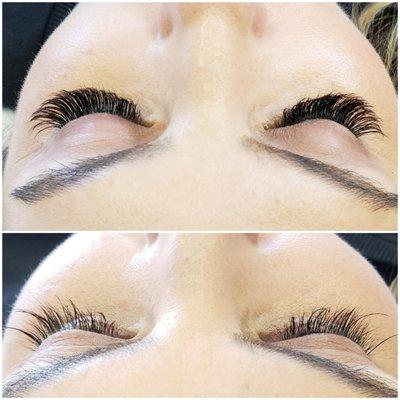 Volume lashes, hand fanned, hand created.