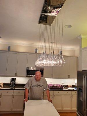 Pendant fixture installation. Light fixture install