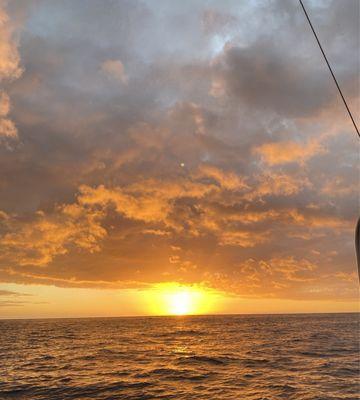 Sunset n the ride to manta village