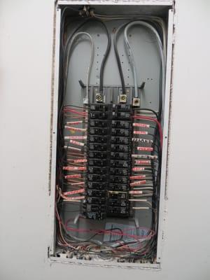 A recent electrical system inspection showing a well indexed, properly wired distribution panel...