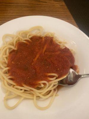 Side of spaghetti with marinara