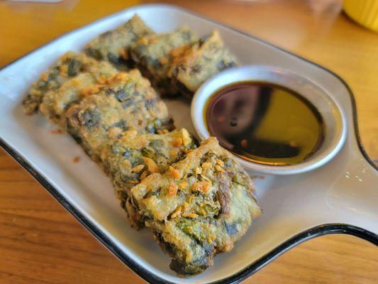 Crispy Chive Cake. This was so good!! Love that dipping sauce