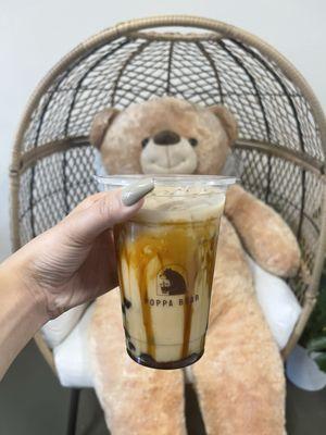 Tiger milk tea with regular boba