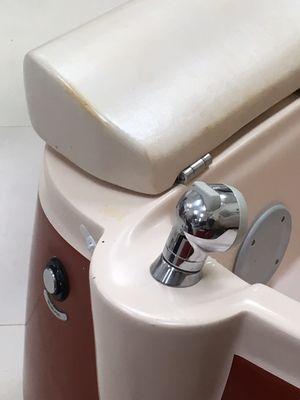 Grime and filth all over pedicure stations