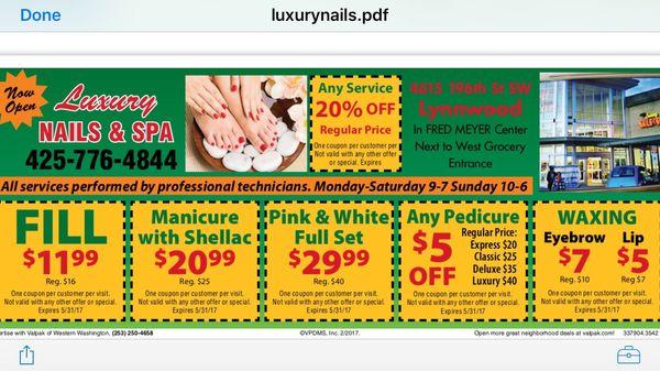 now open with 20% off all service for whole FEB ! good deal ! come and get your Nails before offer end !