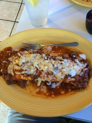 Their $8.50 spicy burrito, with a fork for reference.