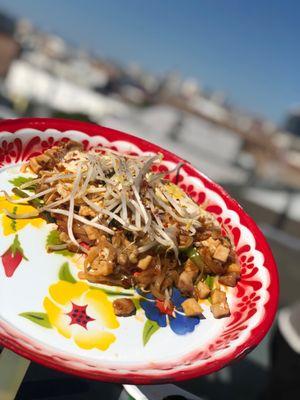 Thai cooking on a rooftop! Pad Thai noodles