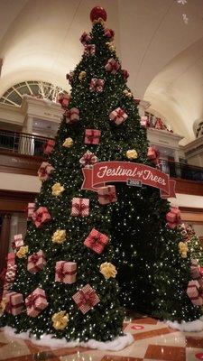 A view of the big tree at the 2020 Festival of Trees.