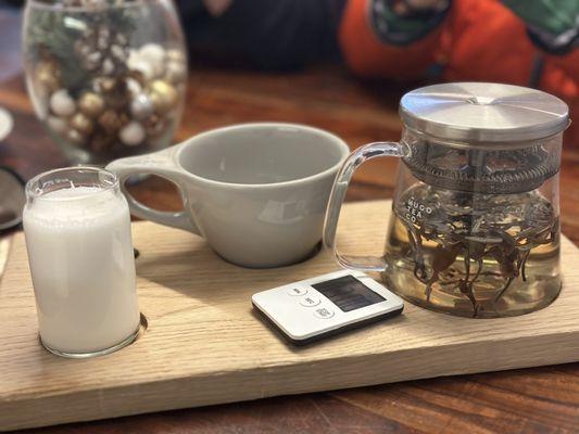 White tea with steamed milk