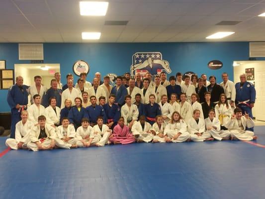 Adult group at a recent workout/visit with 7th Degree Black Belt Gary Goltz