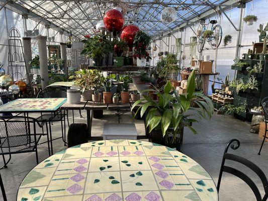 Another delightful table in the greenhouse