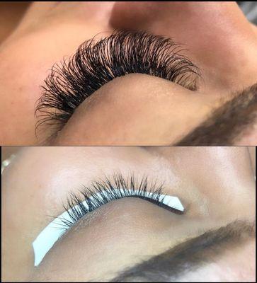 Volume eyelash extensions on me