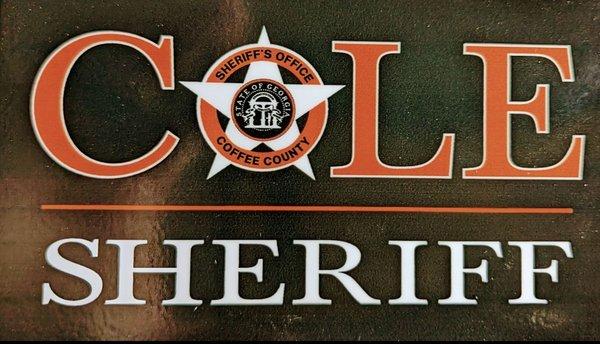 Logo for the best candidate for Sheriff in Coffee County. He cares and is always willing to listen to everyone.