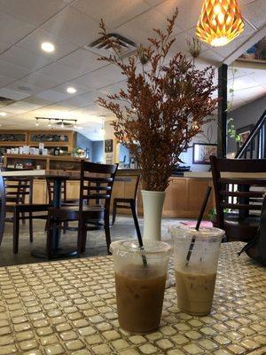 iced americano, iced lavender latte