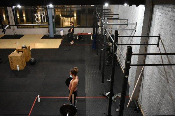 A beautiful space that allows for health and safety while exercising.