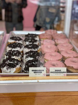 Cookies n cream and sour watermelon donuts