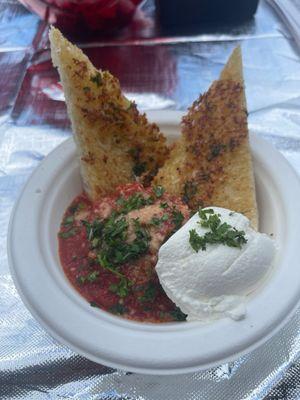 Meatball and garlic bread