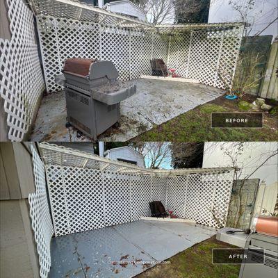 Patio before and after