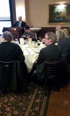 One of our financial advisors, Robert Abraham, speaking during our Estate Planning Bucket List seminar at Maggiano's in Troy.