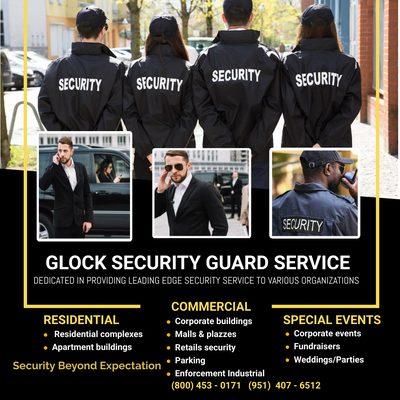 Categorized Services Provided by Glock Security