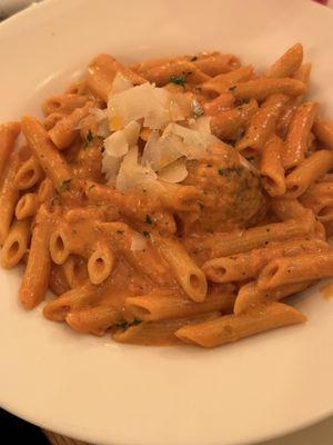 penne vodka with meatballs