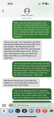 Text messages from the "rescue"