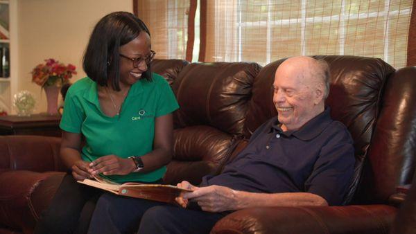 Bob shares a happy moment with Care Remedy Staff