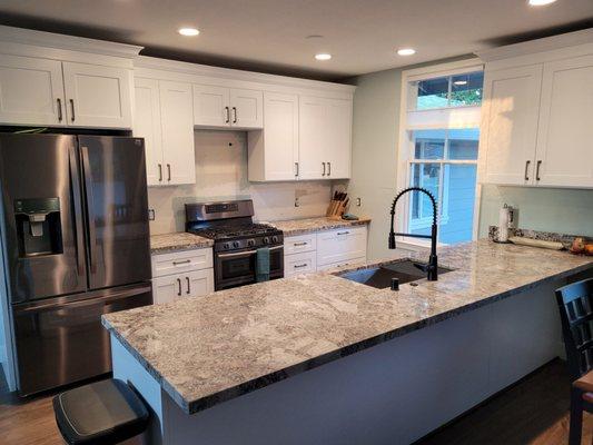 My new kitchen counters from Tiles Warehouse less backsplash.