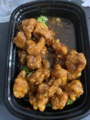 General tsos. Already ate some, container came full.