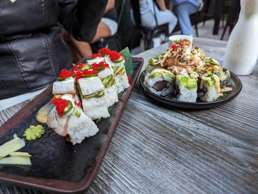 Torch Hamachi Roll and Volcano Roll