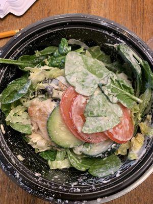 Rotisserie chicken salad bowl.