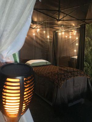 Outdoor massage with the mood lights