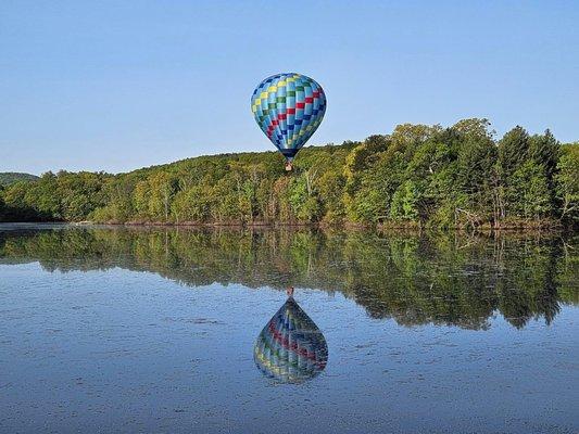 Beautiful reflection over Harts Pond in Berlin.