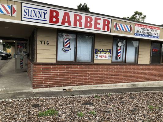 Under New Management. Please stop by for a great haircut.