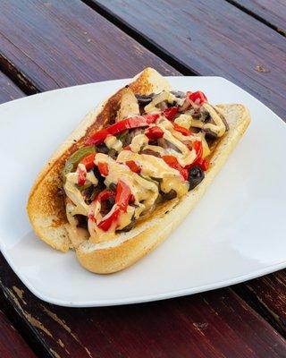 Chicken & Andouille Sausage ~ Sautéed Bell Peppers, Mushrooms and Onions with Cajun Mayo