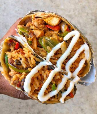 Chicken fajita burrito