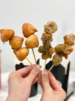 Golden Fish Balls - $5.95/6 pieces  Popcorn Chicken - $6.95