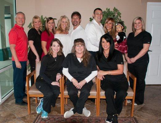 Our Payne Chiropractic Family : 1st row: Luoma, Tina, Angie   2nd row: Russ, Vickie, Casey, Juli, Dr. Payne, Dr. Ben, Jessica, Lyndsi