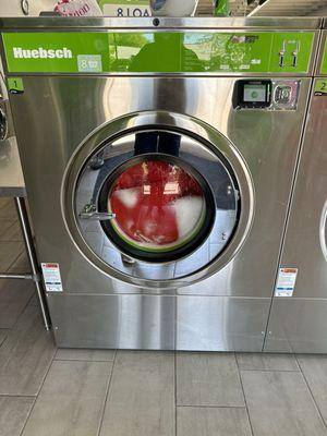 8 load washers hold outside patio cushions with ease.