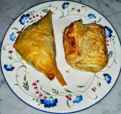 Israeli Potato Bourekas. $1.99/each. Spanakopita. $2.99/each.