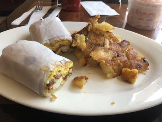 Breakfast wrap: bacon egg & cheese. Delish