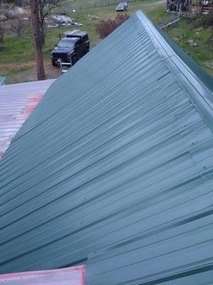 New metal roof on a cabin