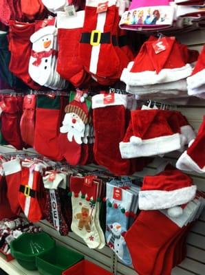 Stockings and Santa hats