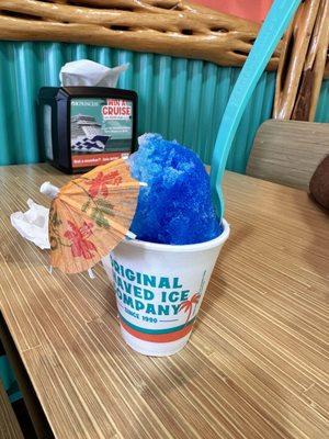 Baby size sugar free blue coconut and pina colada shaved ice