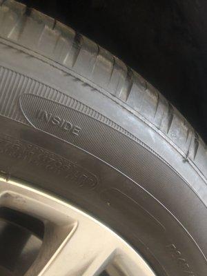 Reverse installation of directional tread tire (Michelin mxm4)