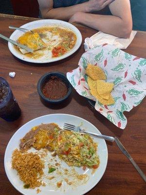 Huevos Rancheros, Breakfast Burrito, Chips & Salsa