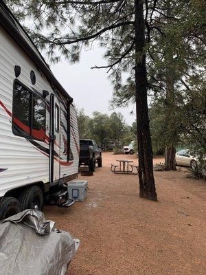 Campsite before the snow storm